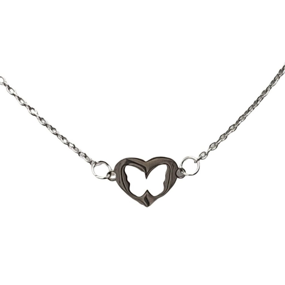 Mother Daughter Butterfly Duo Necklaces Silver Stainless Steel - Picture 4 of 8
